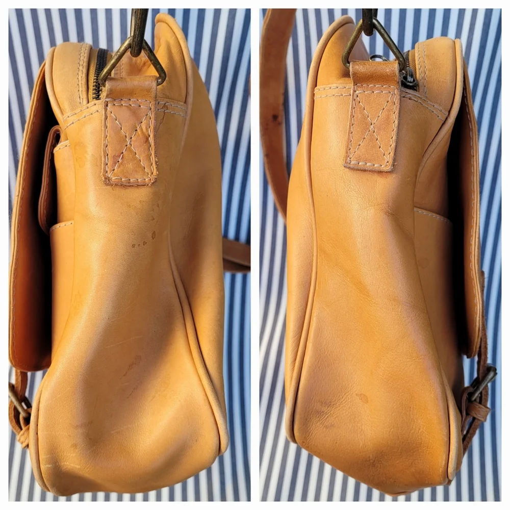Vintage Nature Company Great Naturalist Collection Tan Leather Messenger Bag